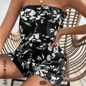 NWOT Floral Print Tube Romper